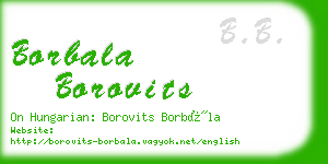 borbala borovits business card